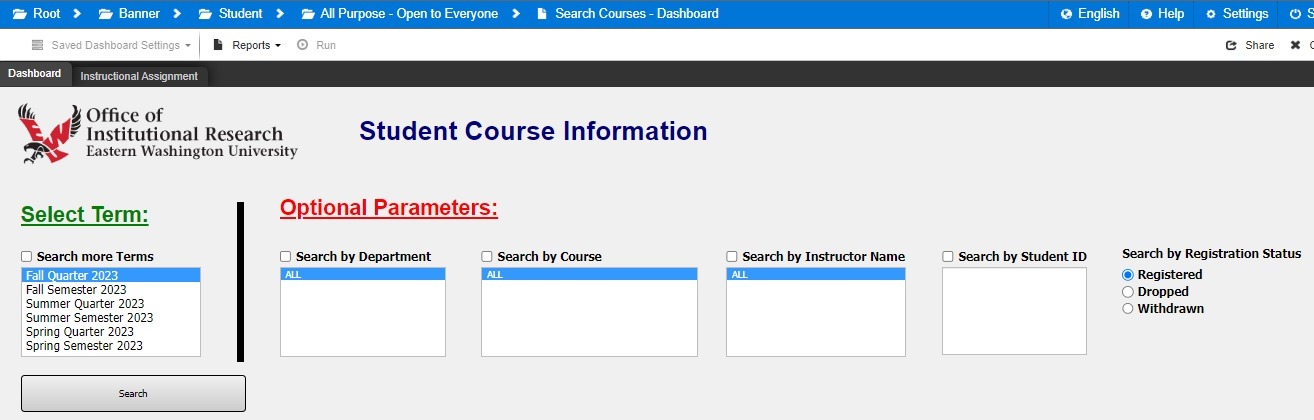 Student Course Datablock 1