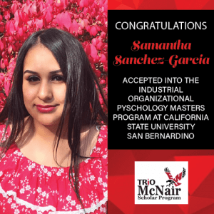 Samantha Sanchez Graduate School Acceptances 2021 CSU