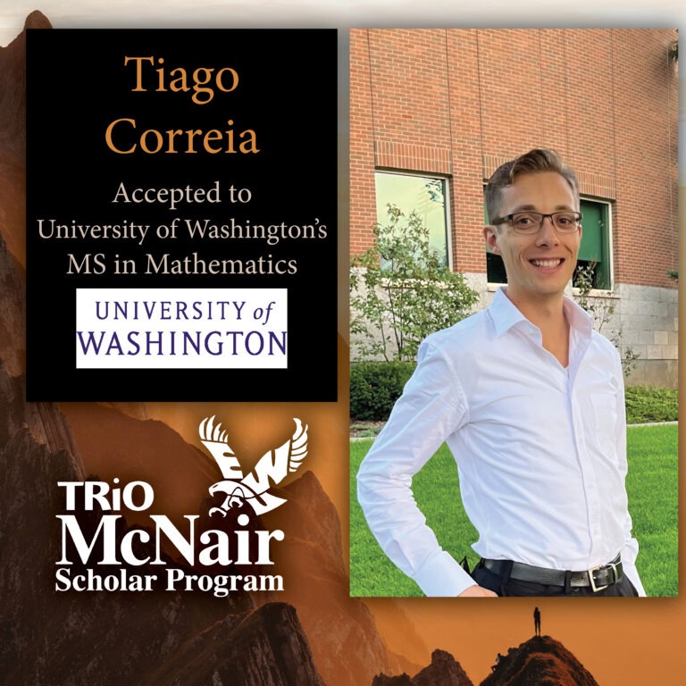 McNair Scholar Tiago Correia Accepted to University of Washington MS in Mathematics