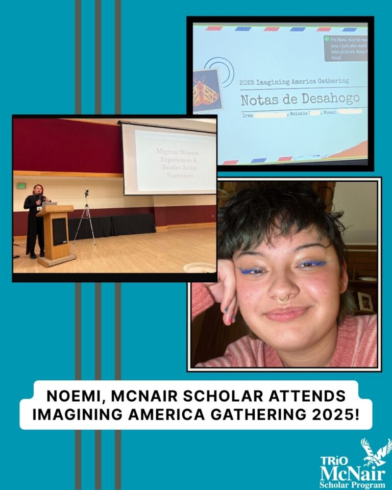 Noemi, McNair Scholar Presents Research on Women Migrants at Imagining America Gathering 2025!