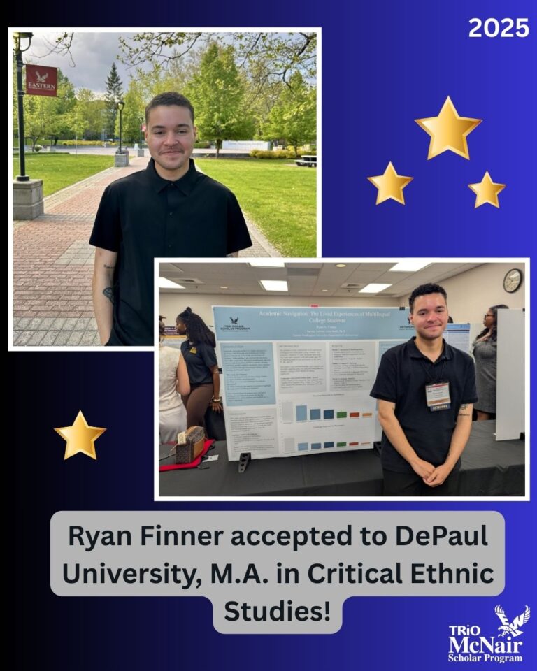 Ryan Finner, McNair Scholar Admitted to DePaul University, M.A. in Critical Ethnic Studies!