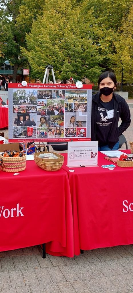 SW student tabling on campus