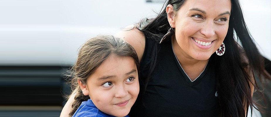 Photo: Deborah Parker, seen here with her son, Wetuah Dewey, is a member of the Tulalip Tribes. (Photo by Nancy Bleck, Slangy Sp’ak’wus)