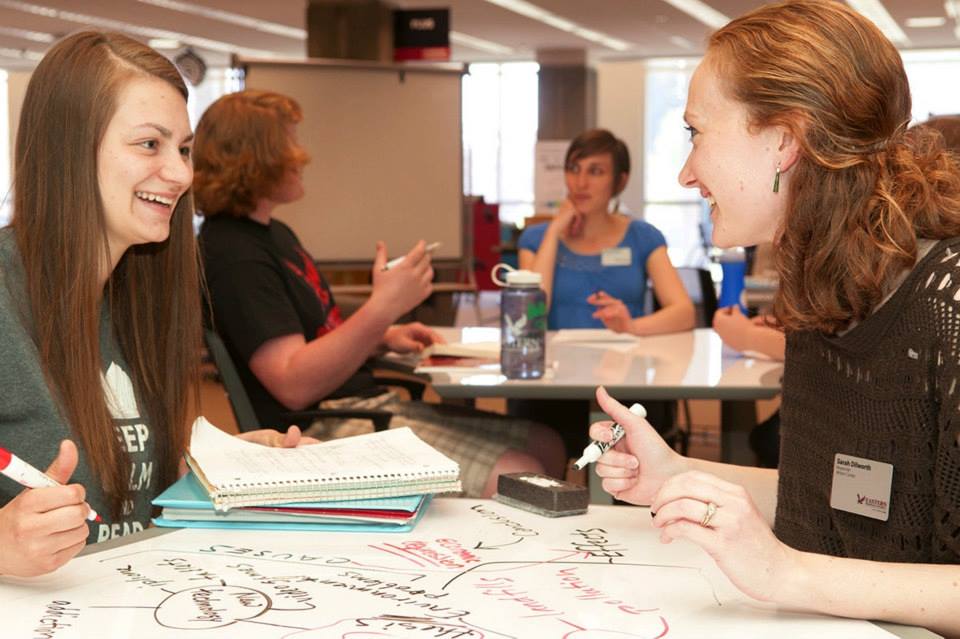 photos of students at table